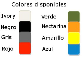 Paleta colores FDM Stratasys